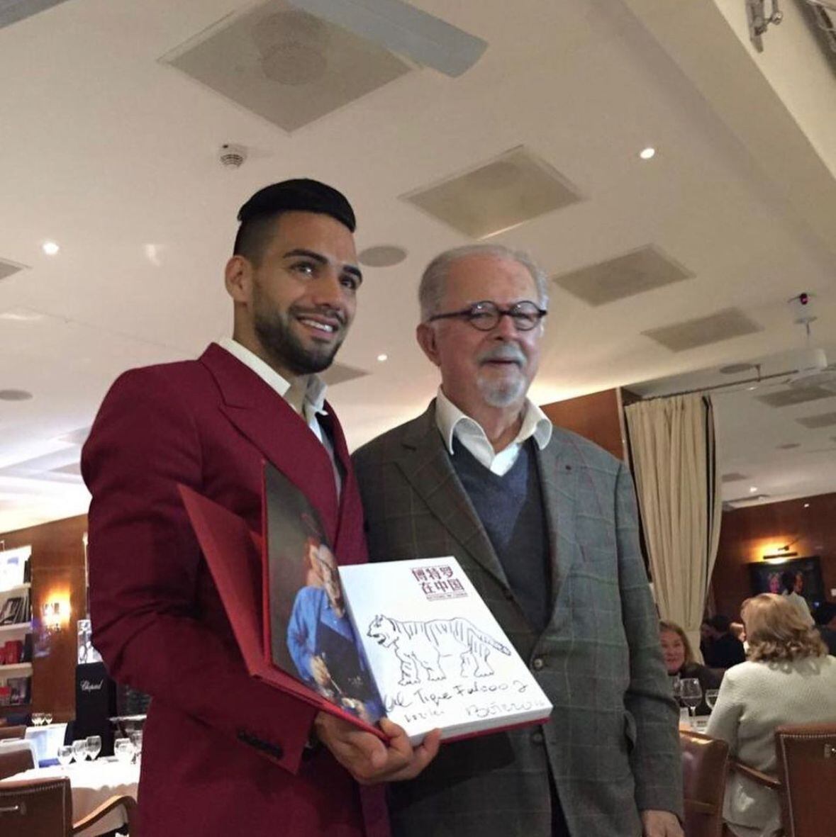 Falcao García comparte junto a Fernando Botero en Mónaco / Instagram: Falcao García.