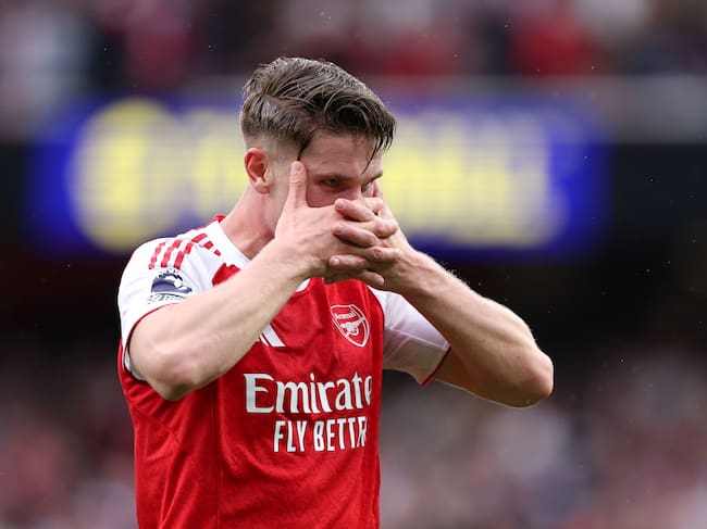 Viktor Gyökeres celebra uno de sus dos goles ante el Fulham. (Photo by Justin Setterfield/Getty Images)