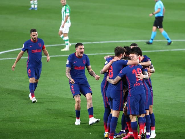 Atlético de Madrid celebrando el 1-0 al minuto 5 contra Real Betis
