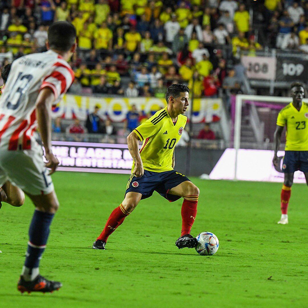 James Rodríguez ante Paraguay con la Selección Colombia / FCF.
