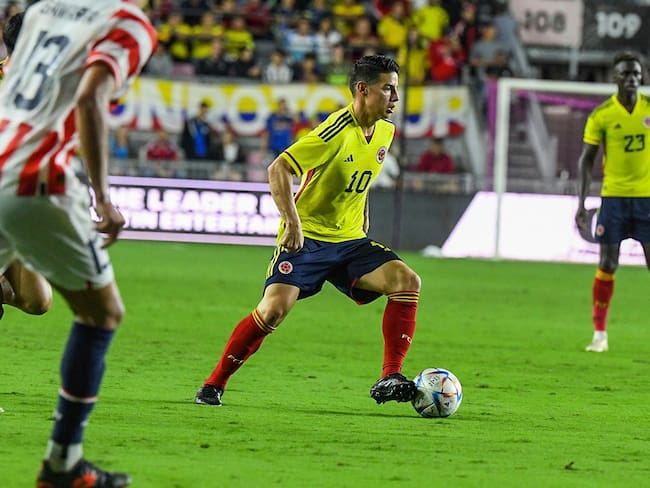 James Rodríguez ante Paraguay con la Selección Colombia / FCF.