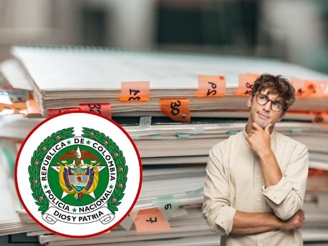 Imagen de referencia, foto Gettyimages y logo de la Policía Nacional de Colombia.