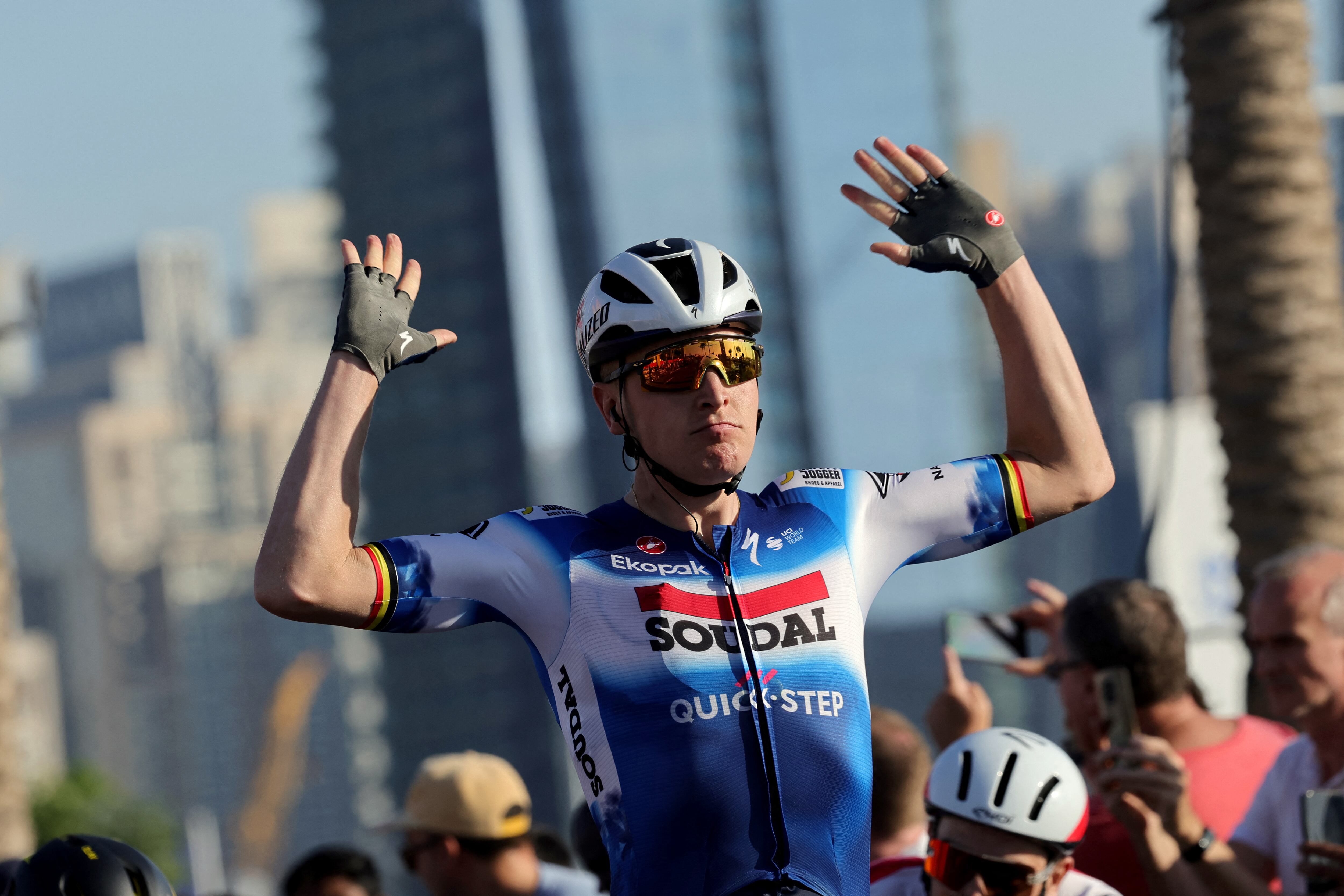 Tim Merlier ganó una nueva etapa en el UAE Tour. (Photo by Giuseppe CACACE / AFP) (Photo by GIUSEPPE CACACE/AFP via Getty Images)