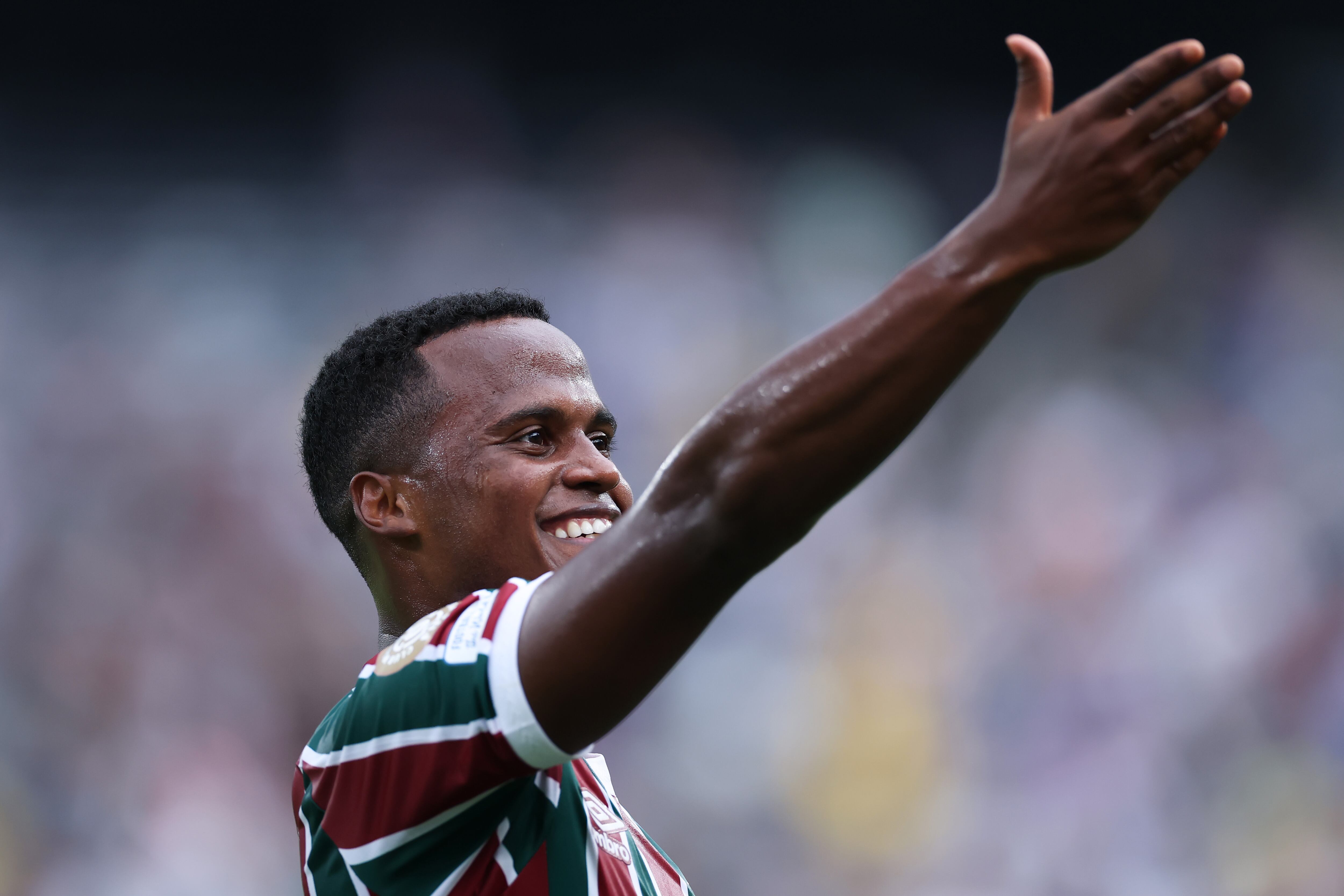 Jhon Arias festeja su primer gol en el Mundial de Clubes. (Photo by Elsa - FIFA/FIFA via Getty Images)