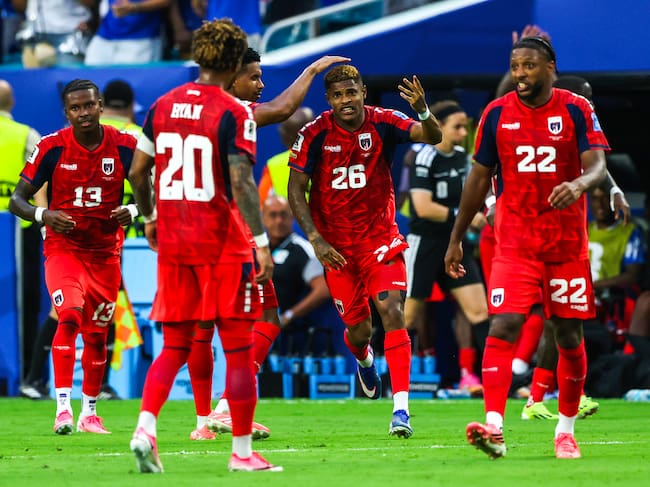MIAMI, UNITED STATES - JUNE 21: Cape Verde's Helio Varela celebrates after scoring to make it 2-2 during a 2026 FIFA World Cup Group H match between Uruguay and Cape Verde at the Miami Stadium, on June 21, 2026, in Miami, United States. (Photo by Craig Williamson/SNS Group via Getty Images)