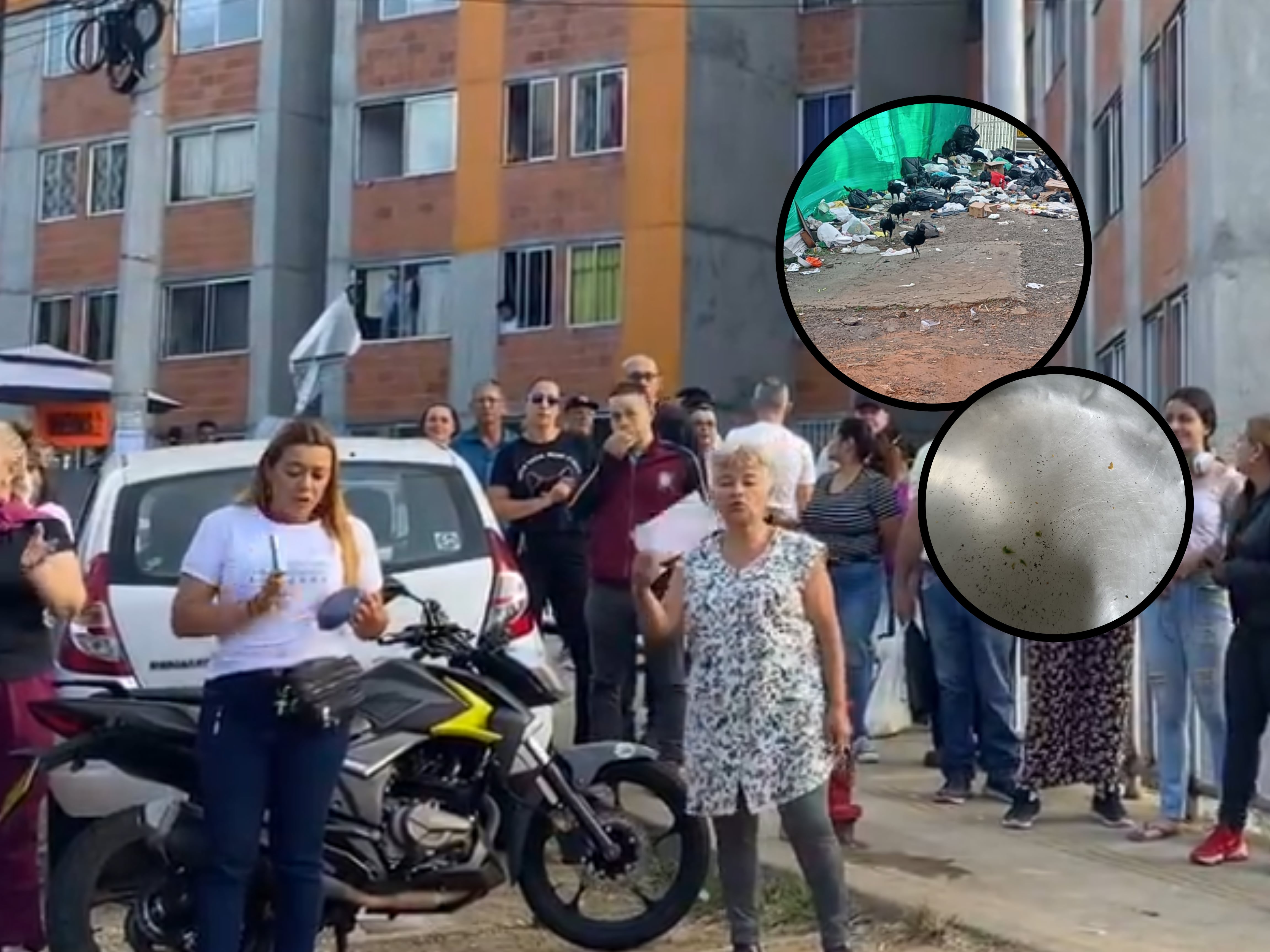 Protestas en la unidad residencial Arboleda de San Antonio en Medellín.