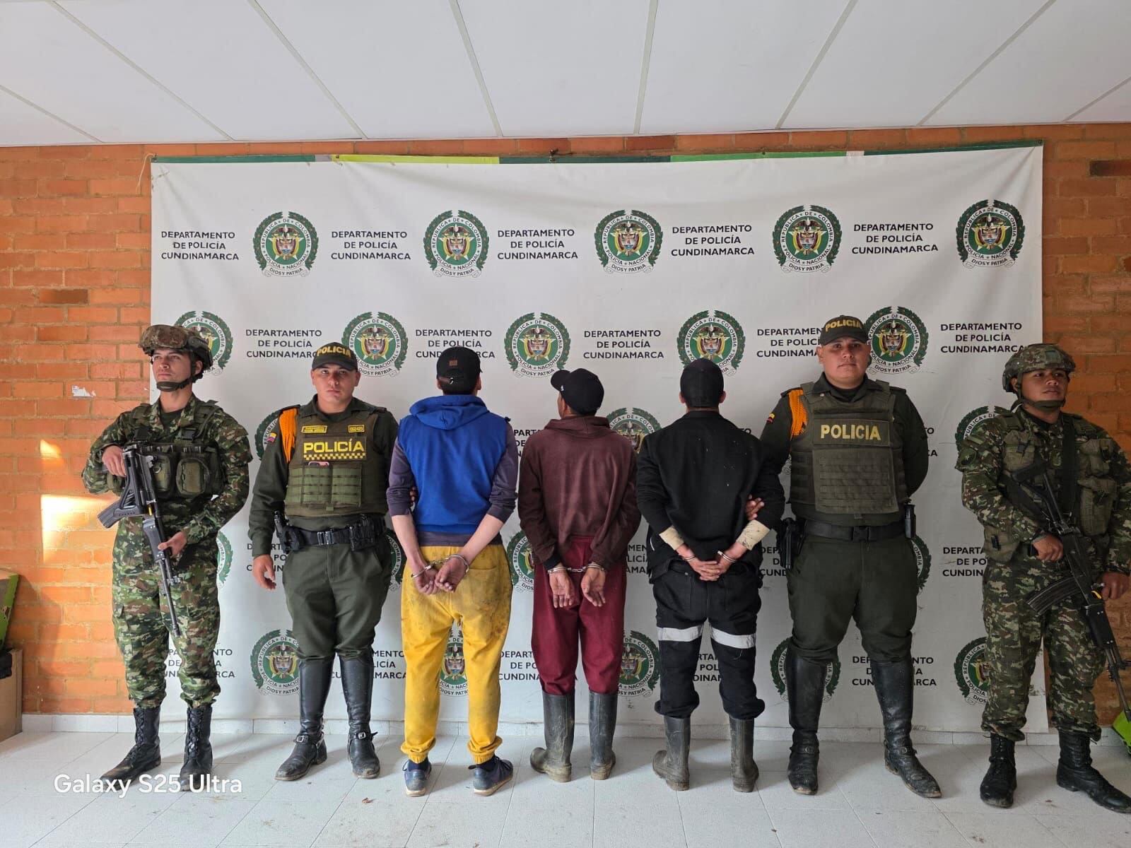 Capturados en Cucunubá. Cortesía Grupo de Caballería Mediano N.° 13 Tequendama