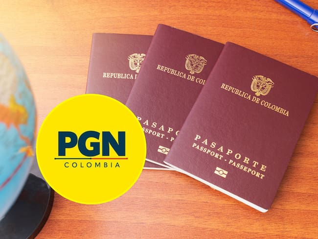 Procuraduría y pasaportes. Fotos: X @PGN_COL / Getty Images