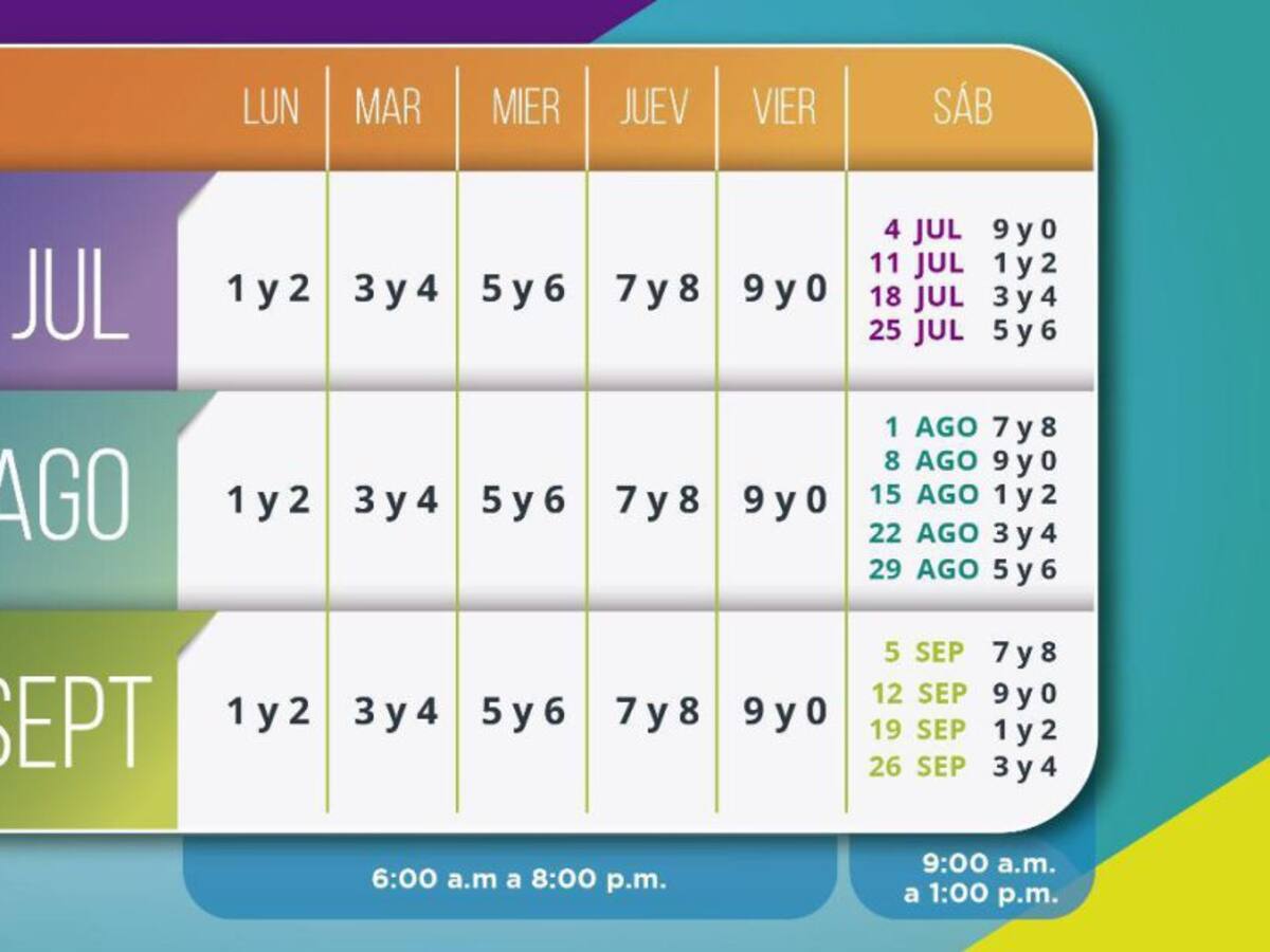 Desde hoy 1 de julio rota el pico y placa