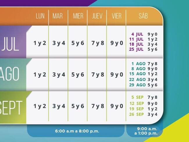 Desde hoy 1 de julio rota el pico y placa