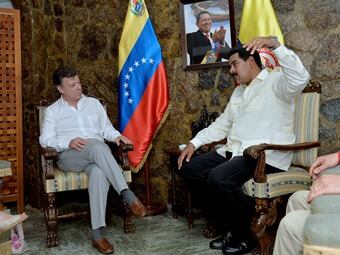 ‘Estamos obligados a entendernos con Venezuela y a trabajar juntos’, señaló el presidente Santos. Foto: Presidencia.