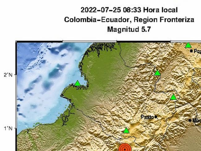 Temblor de 5,7 se sintió fuertemente en Nariño, Cauca y Putumayo