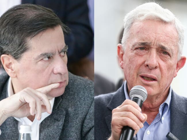 Juan Fernando Cristo y Álvaro Uribe. Fotos: (Colprensa - Catalina Olaya)
