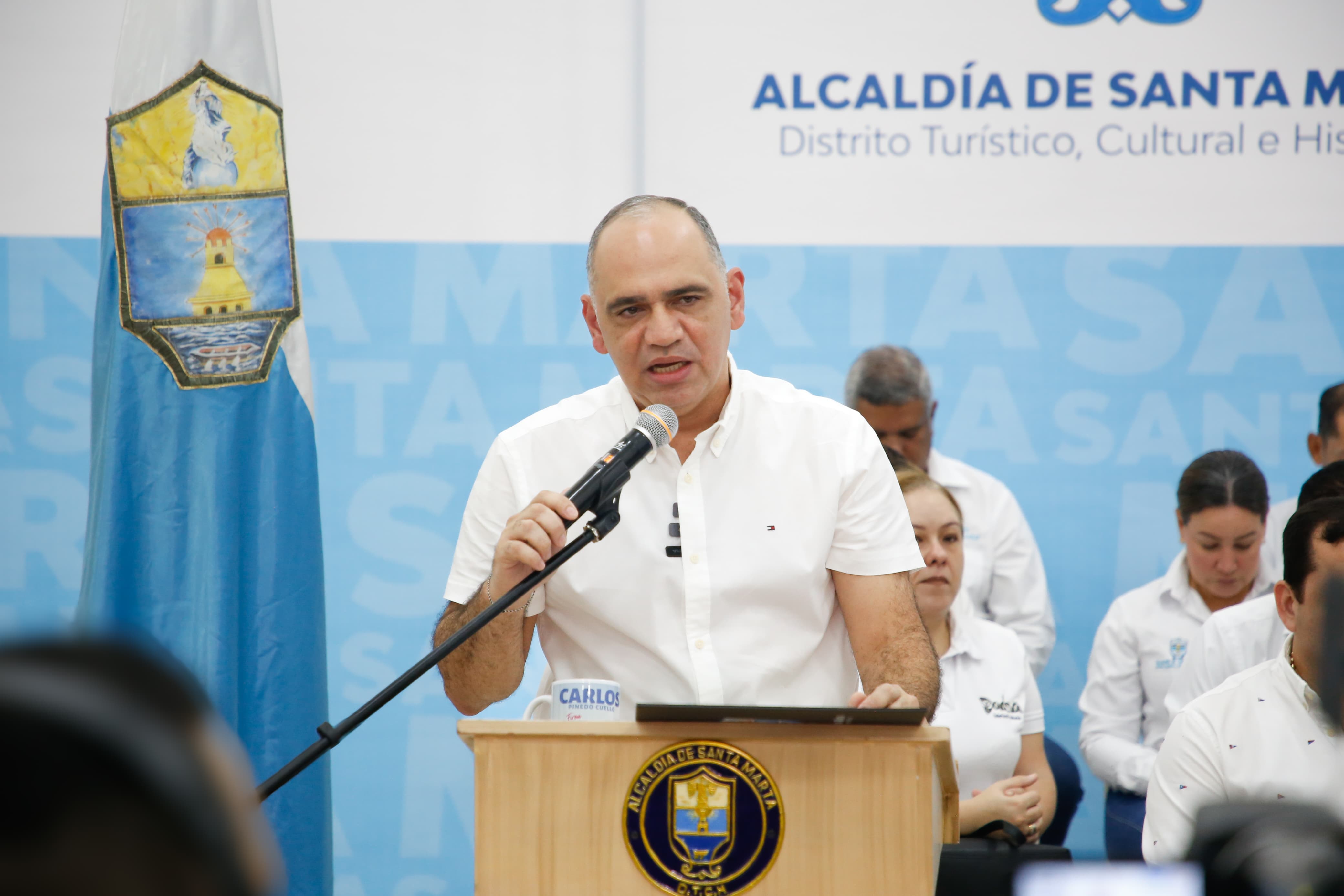 Alcalde de Santa Marta Carlos Pinedo . Alcaldía Distrital