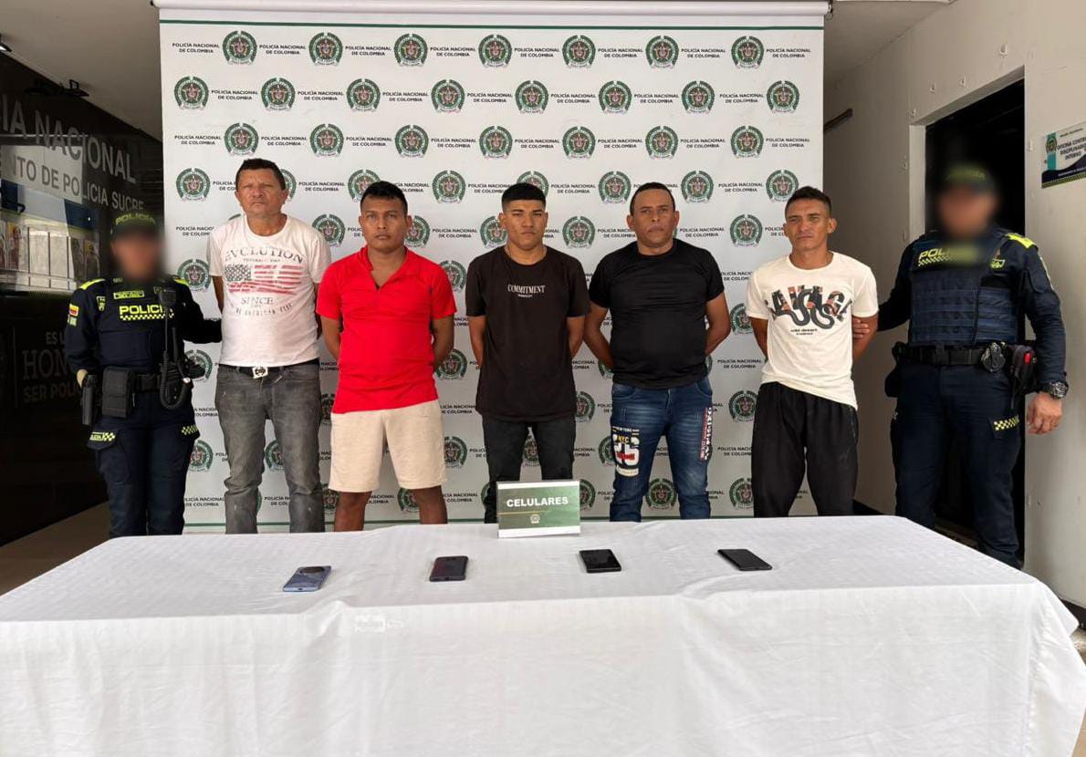 Capturan 5 presuntos miembros del Clan del Golfo en Sucre