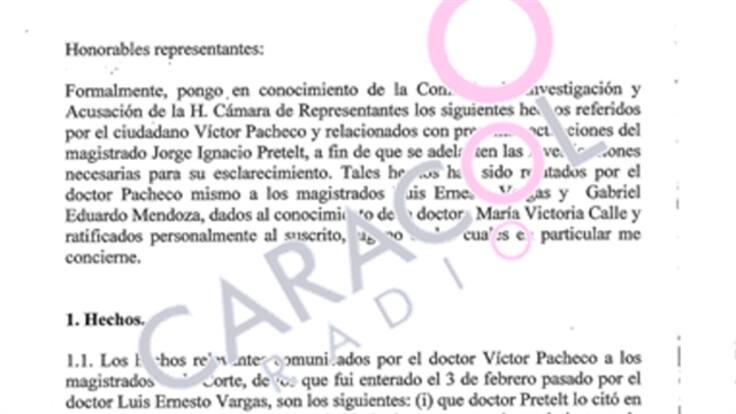 Lea el texto de la denuncia contra el presidente de la Corte Constitucional