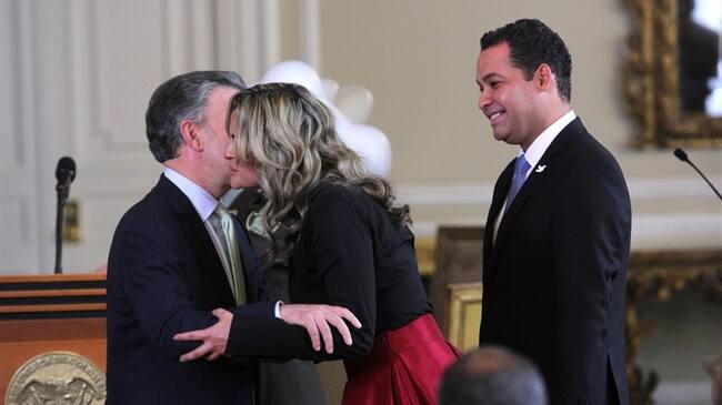 Presidente Santos y María Andrea Nieto el día de su posesión. Foto: Colprensa