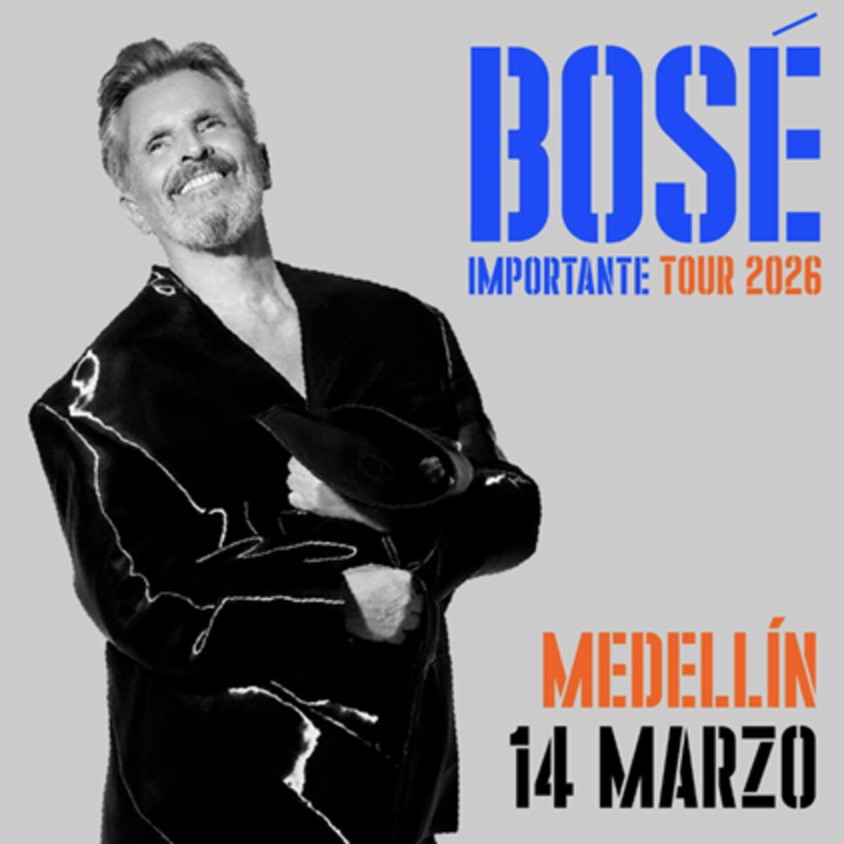 Inicia la cuenta regresiva para que Medellín reciba a Miguel Bosé y su “Importante Tour 2026”