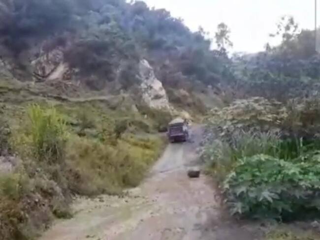 El corredor vial entre los municipios de La Uvita a San Mateo y Guacamayas en Boyacá, son las de mayor afectación a causa de las fuertes lluvias / Foto: Suministrada.