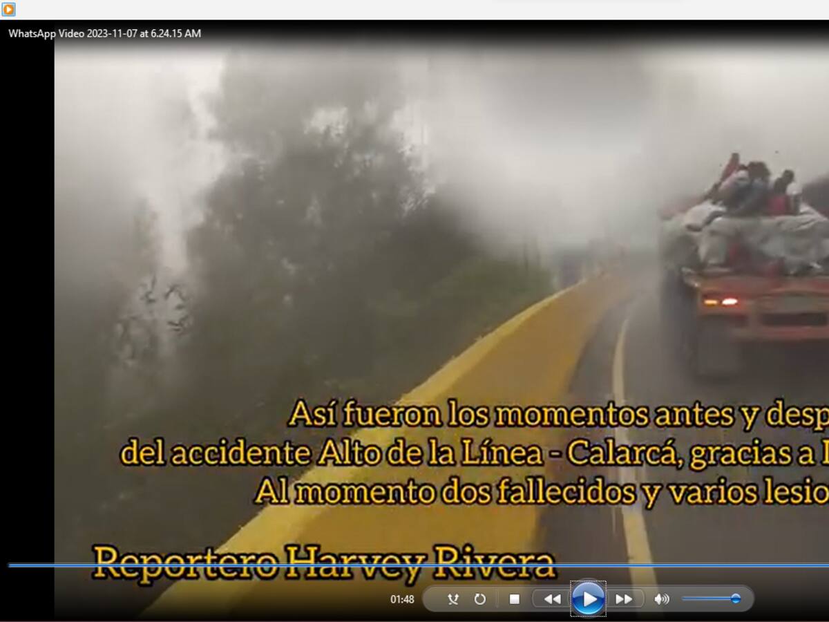 Dramático relato y video del accidente en la vía la línea en Quindío que dejó dos muertos