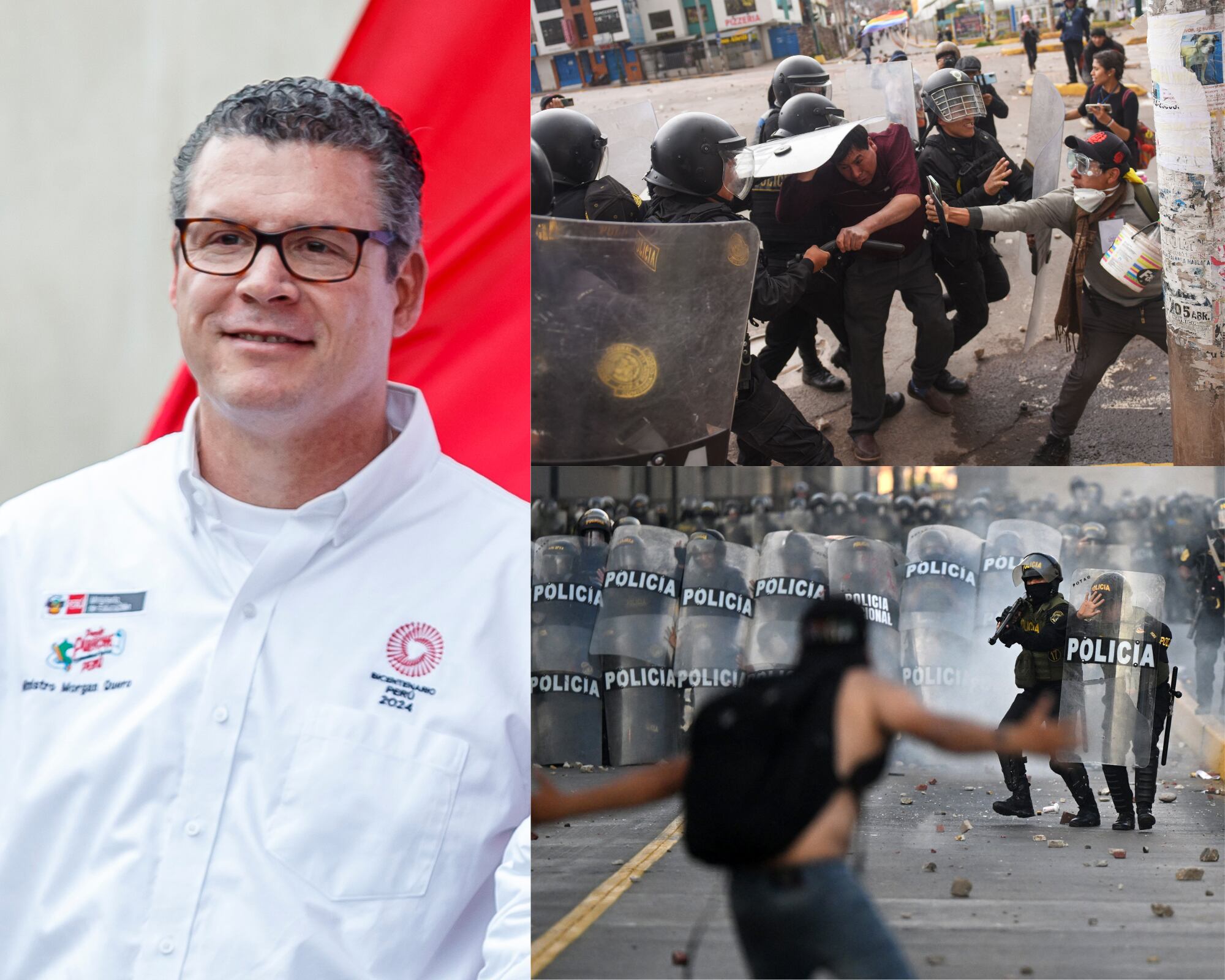 El ministro de Educación, Morgan Quero, aseguró que “los derechos humanos son para personas, no para las ratas” al ser cuestionado sobre los muertos durante protestas en 2022 y 2023.
(Foto: Caracol Radio / Getty)