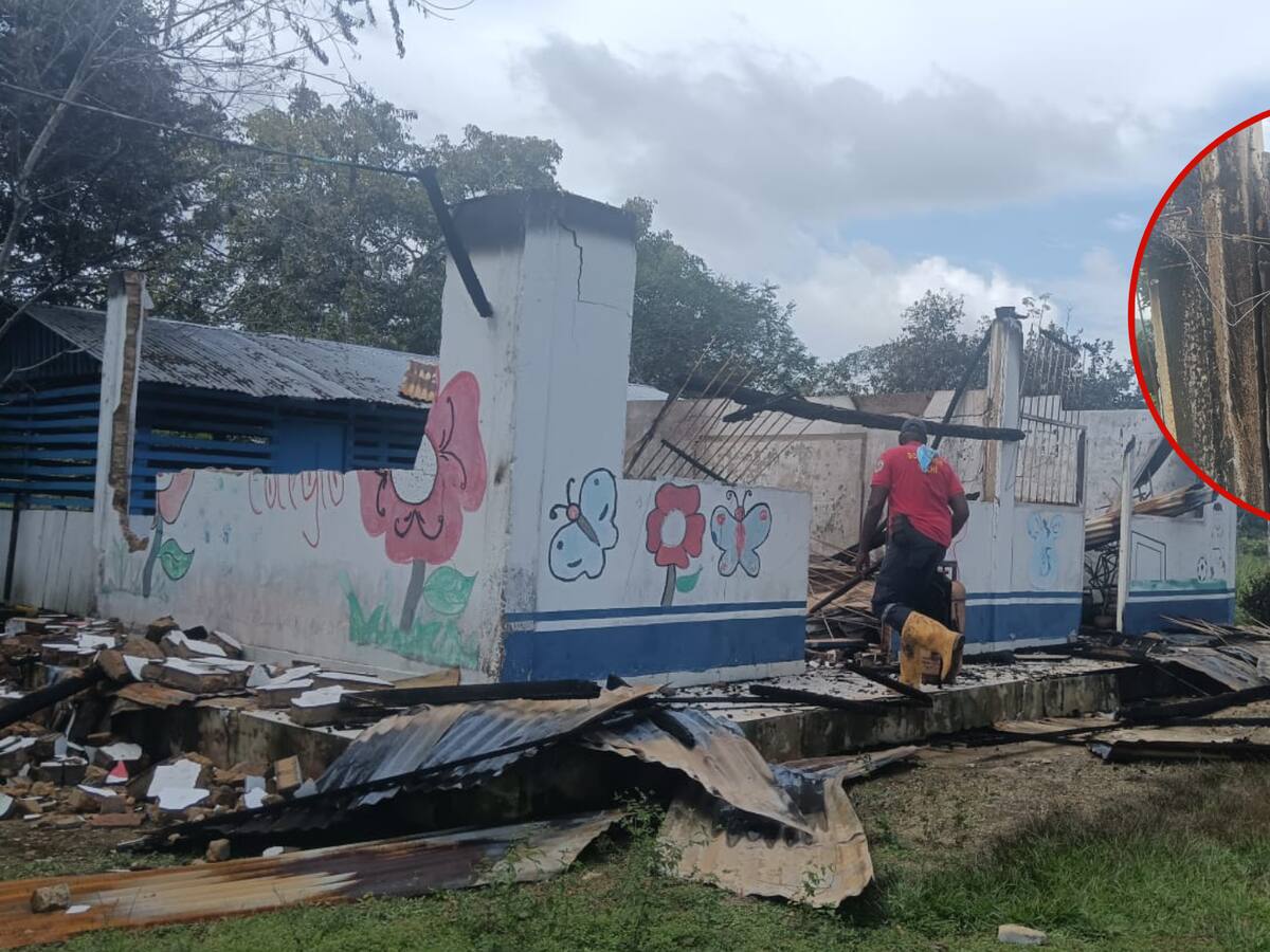 Incendio destruye la única escuela en una zona rural de Nechí: cerca de 30 niños quedaron sin aulas