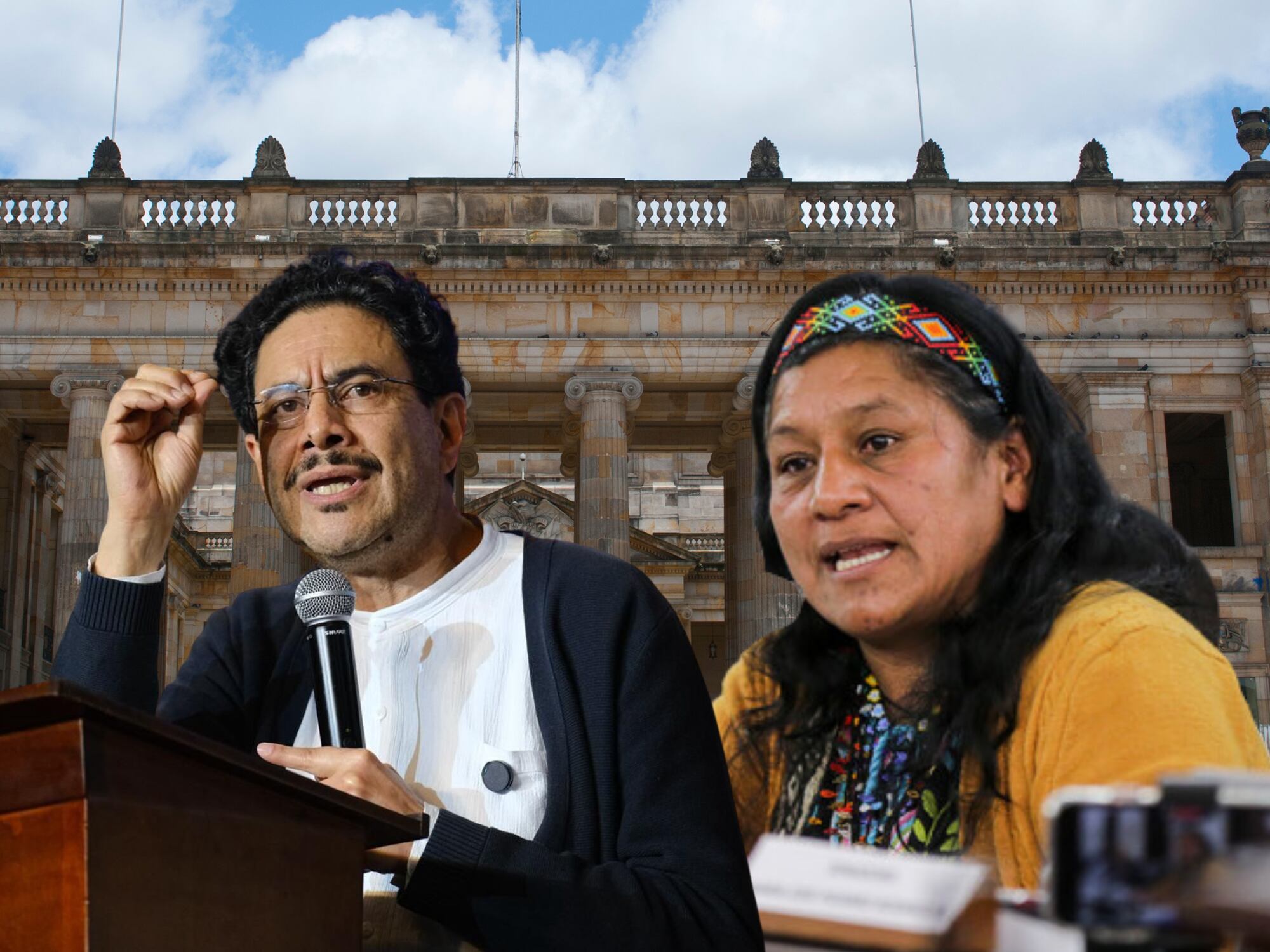 Iván Cepeda y Aida Quilcué. Fotos: Colprensa y Getty Images.