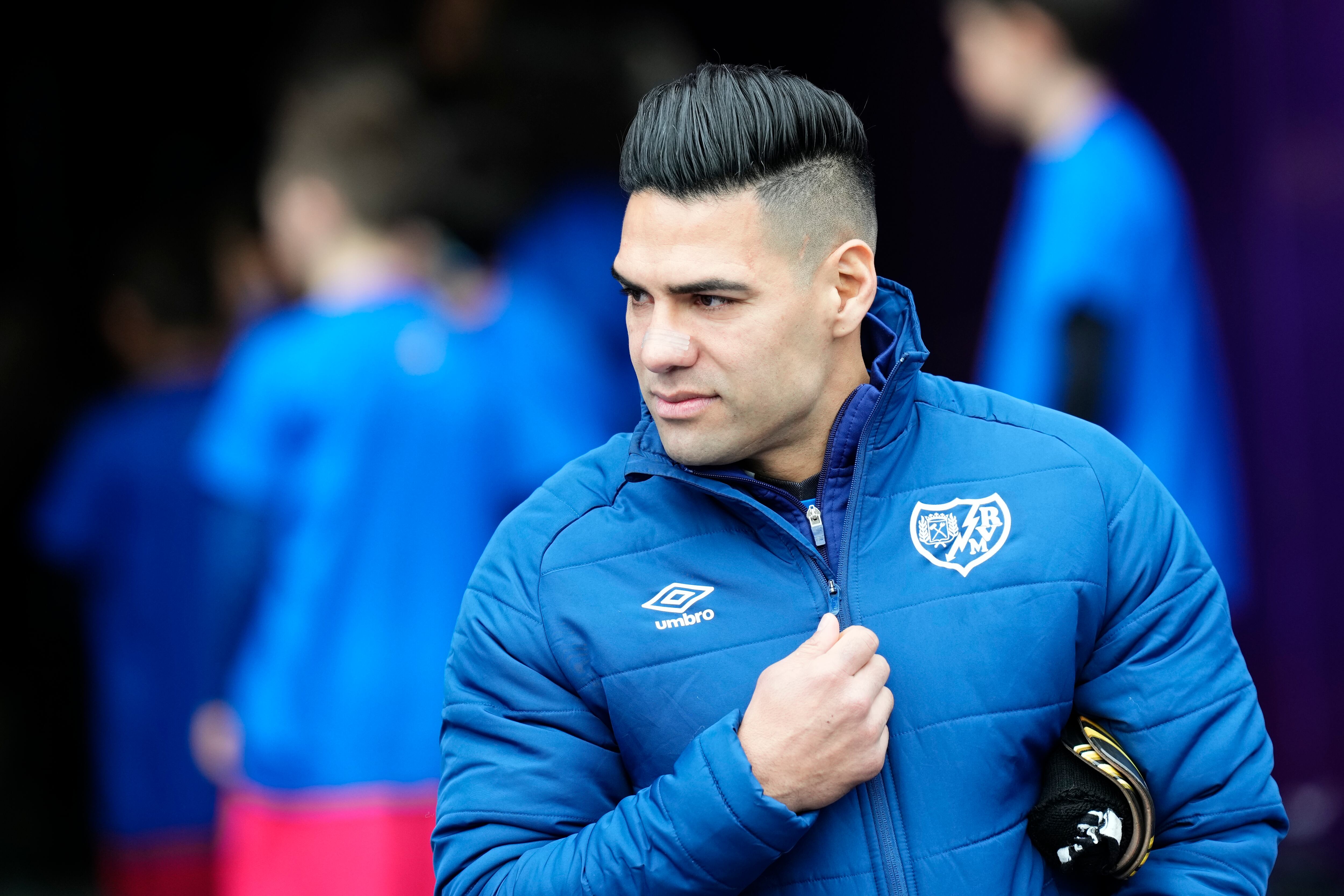 Radamel Falcao García con el Rayo Vallecano. (Photo by Jose Breton/Pics Action/NurPhoto via Getty Images)