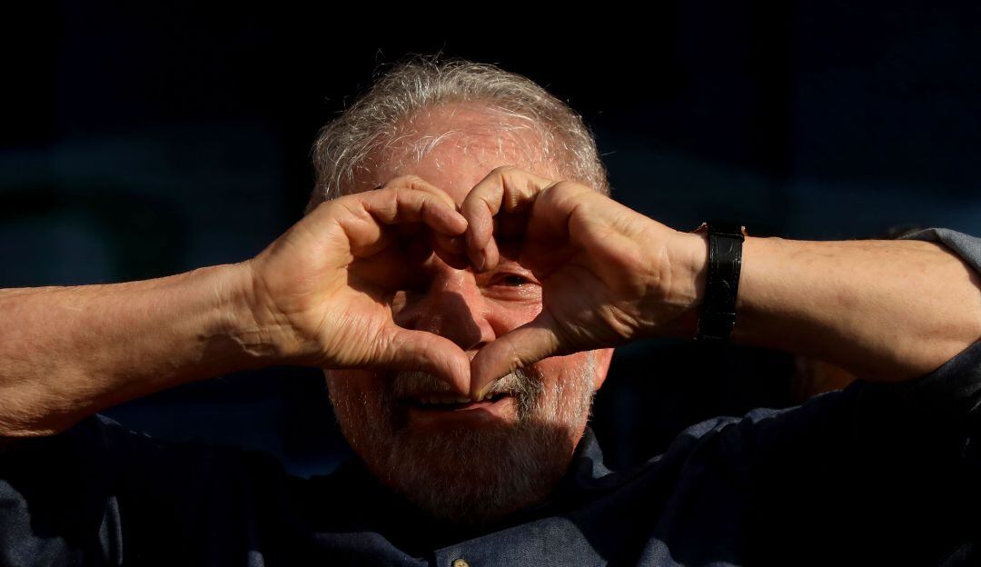 El expresidente Lula da Silva en su lanzamiento de campaña