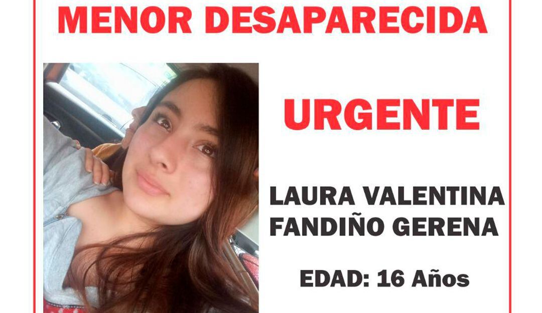 Menor desaparecida en Bogotá