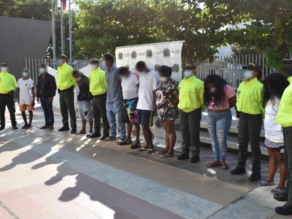 Nueve presuntos traficantes de drogas capturados en Cartagena