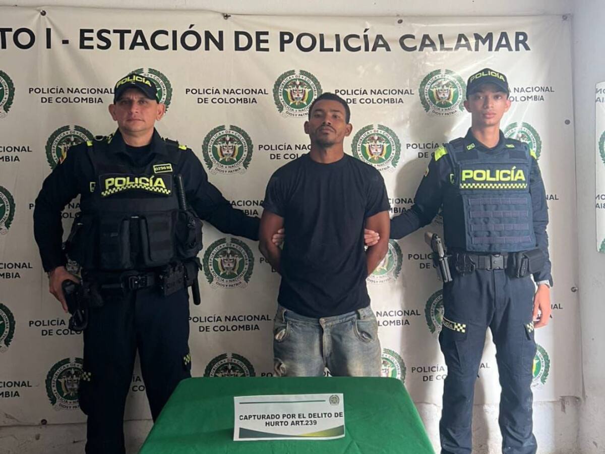 Detenido presunto autor de hurto en Calamar, Bolívar