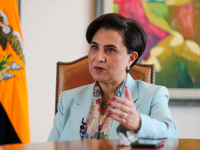 AME3519. BOGOTÁ (COLOMBIA), 19/06/2024.- Fotografía de archivo que muestra a la ministra de Relaciones Exteriores y Movilidad Humana de Ecuador, Gabriela Sommerfeld, hablando durante una entrevista con EFE, el 11 de junio de 2024 en Quito (Ecuador). Sommerfeld aseguró este miércoles que el artículo publicado esta semana por la revista estadounidense 'The New Yorker' sobre el presidente Daniel Noboa, donde cita sus opiniones personales sobre distintos presidentes de países de Latinoamérica, buscaba "causar daño". EFE/ José Jácome ARCHIVO