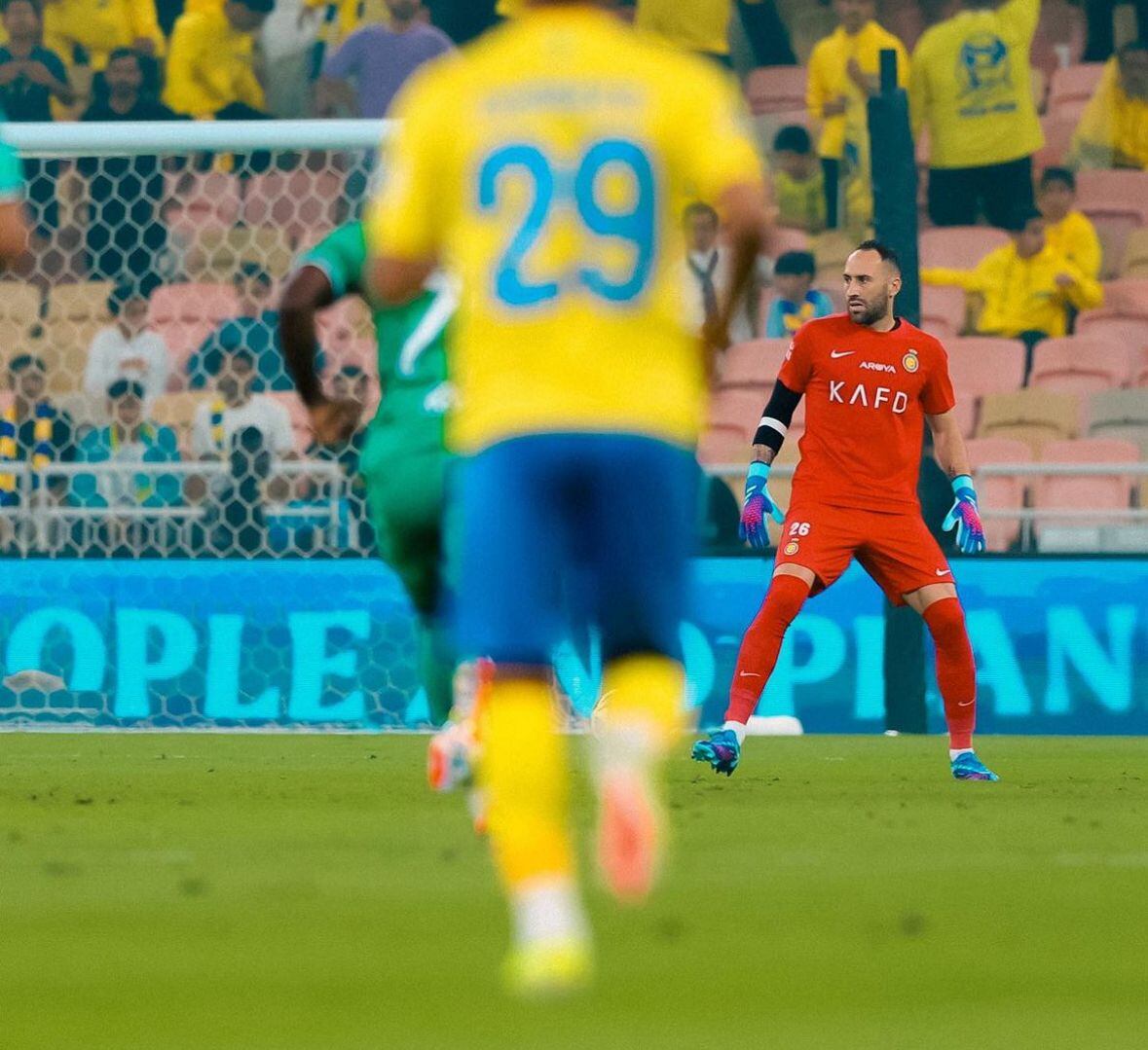 David Ospina, defendiendo el arco del Al-Nassr ante el Al-Ahli / Instagram: Al-Nassr.
