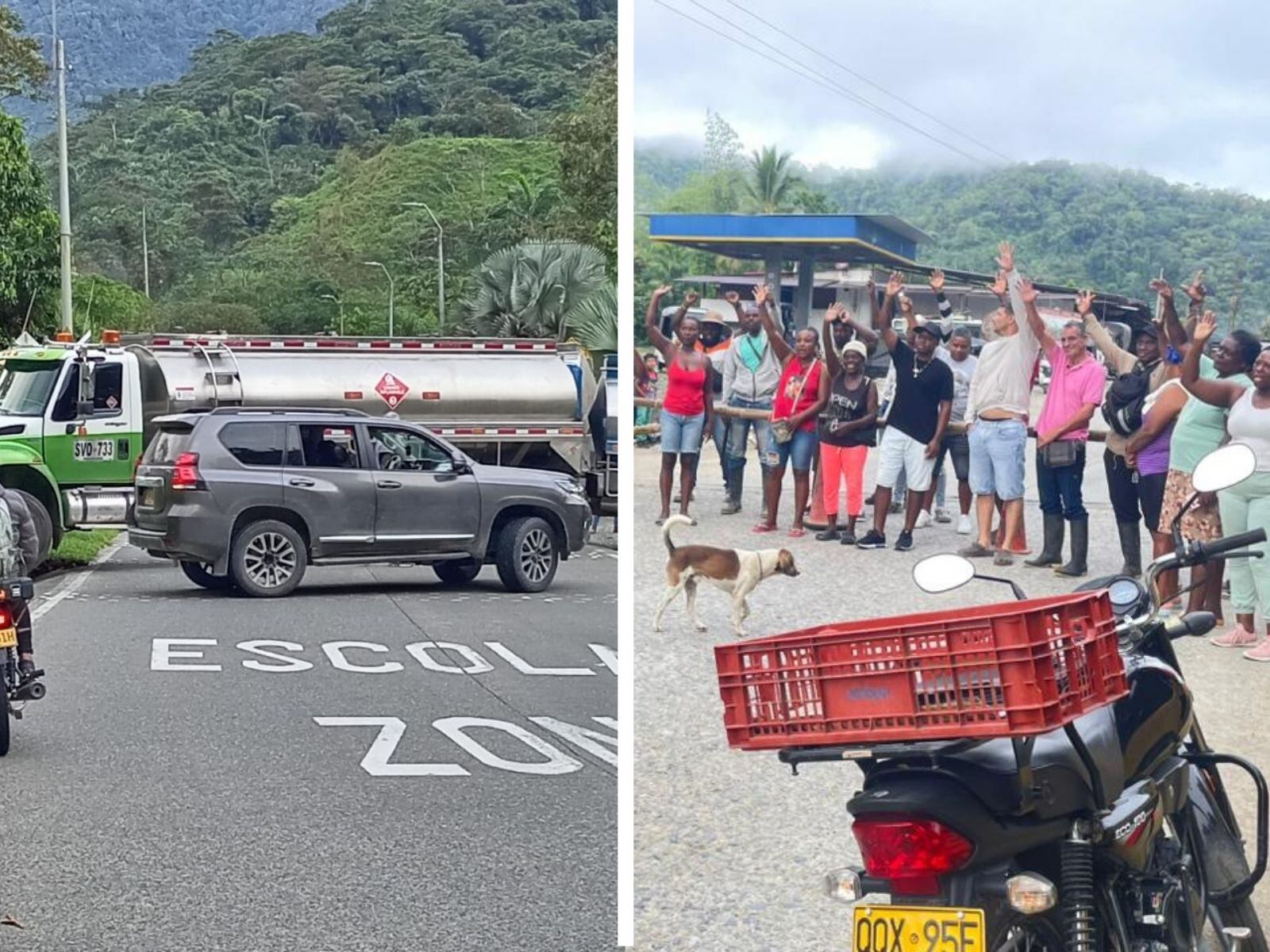 Foto: Bloqueo vía Risaralda - Chocó. Suministrada comunidad.