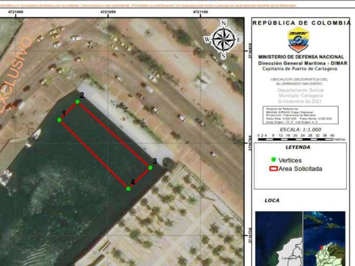 Dimar autoriza instalación de alumbrado navideño en la Bahía de las Ánimas