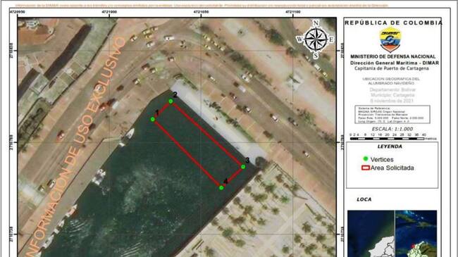 El alumbrado que constará de dos estructuras flotantes ocupará un área de 128.5 m2, y estará hasta el próximo mes de enero de 2022