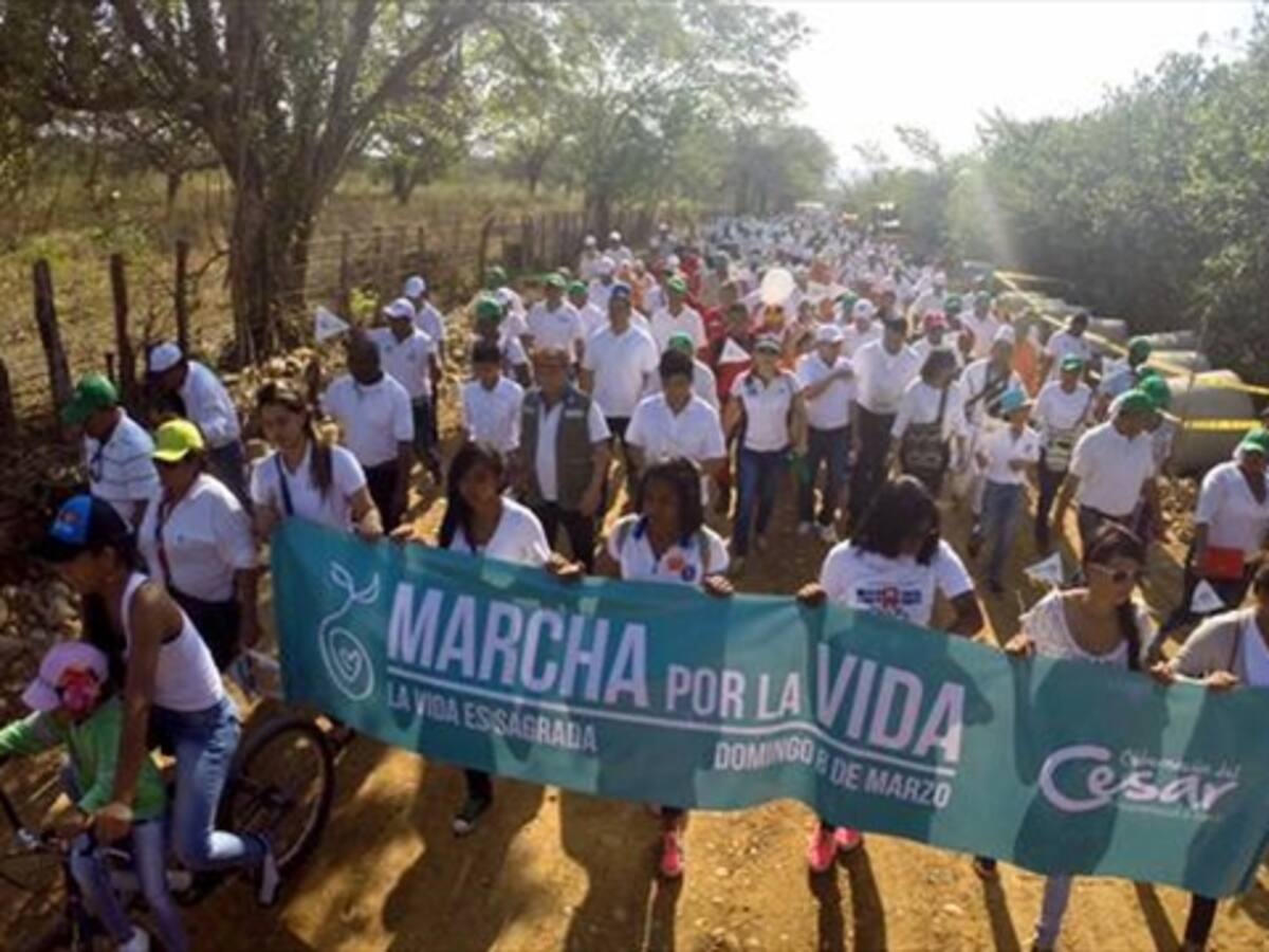 Marcha por la vida en el Cesar fue de retorno a Los Tupes