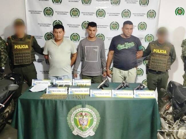 Cárcel para cinco personas que portaban armas de fuego en Bolívar