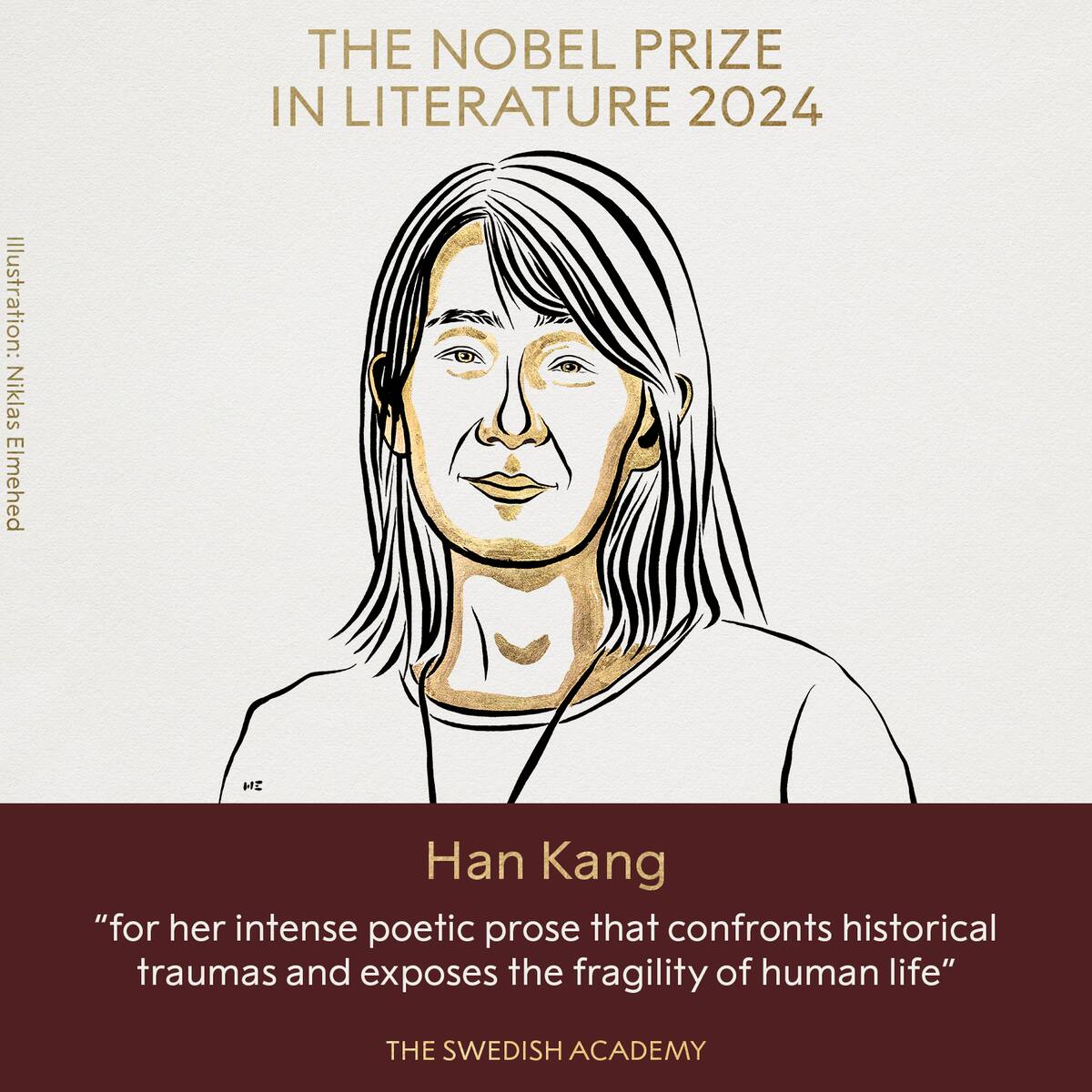 Nobel de Literatura 2024: la surcoreana Hang Kang se lleva el galardón