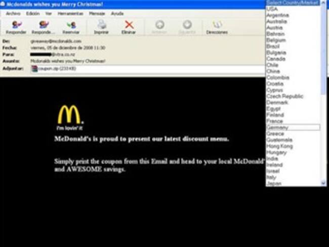Alertan sobre fraude electrónico que utiliza la imagen de McDonald&#039;s