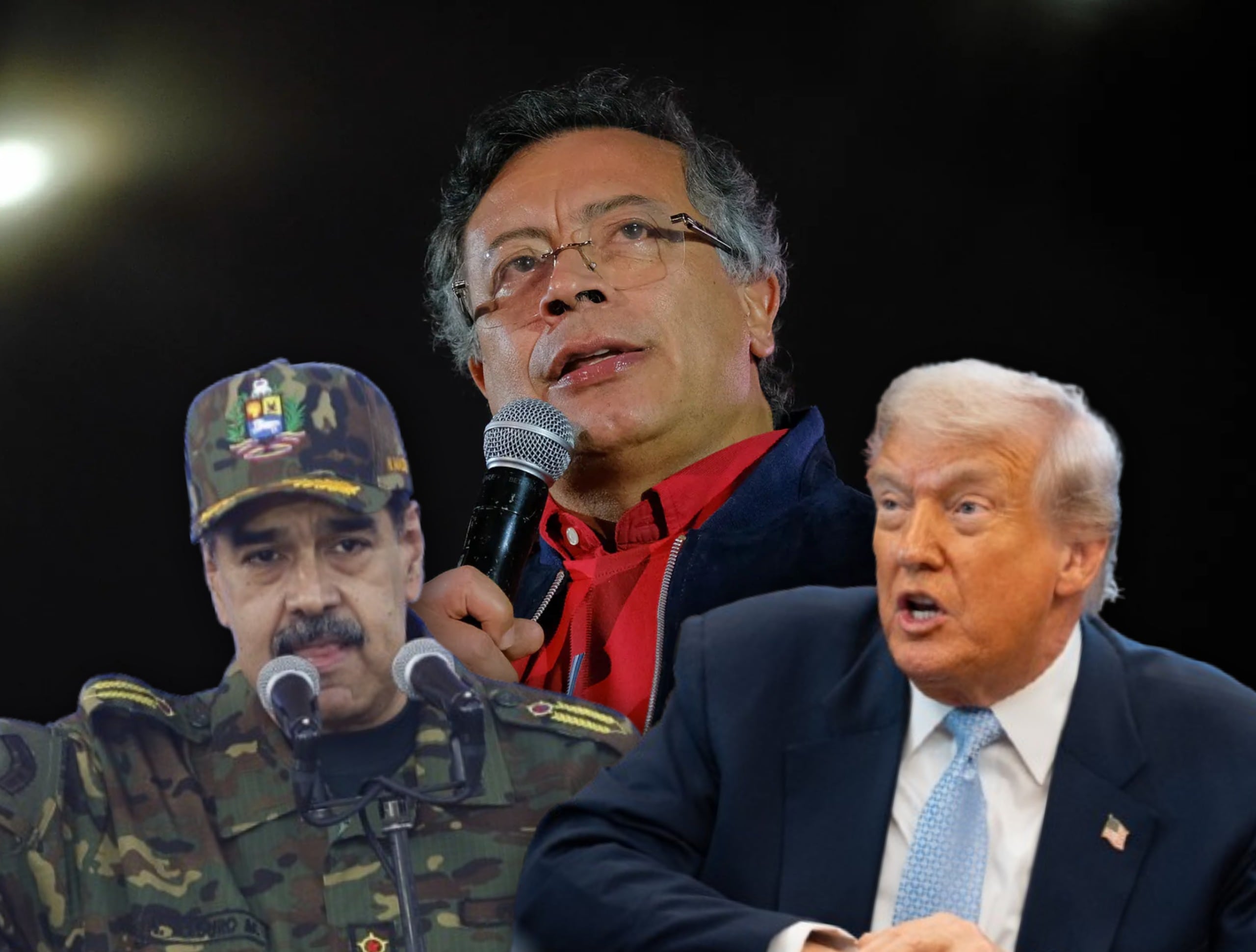 Gustavo Petro. Nicolás Maduro y Donald Trump. FOTO: Getty Images