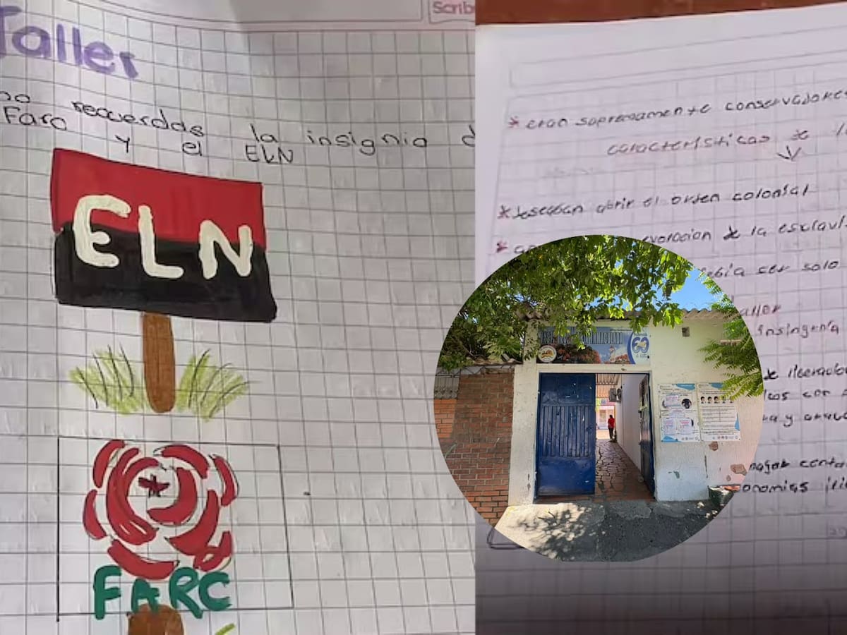 ¿Qué respondió la docente que dejó de tarea dibujar las insignias del ELN y las FARC?