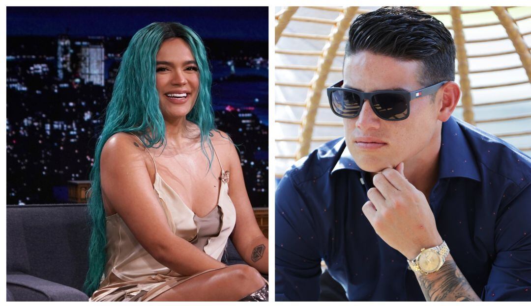 Karol G y James Rodríguez.