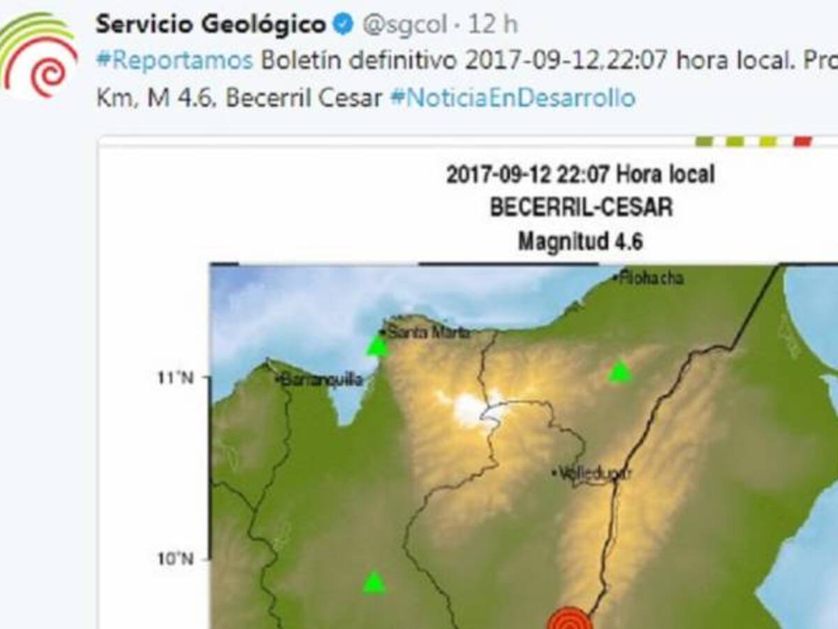 Tres temblores de tierra asustan a los vallenatos