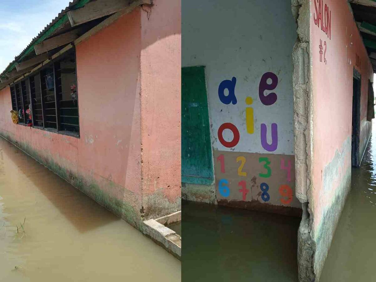 Las inundaciones en la Mojana sucreña comienzan a afectar colegios de Guaranda