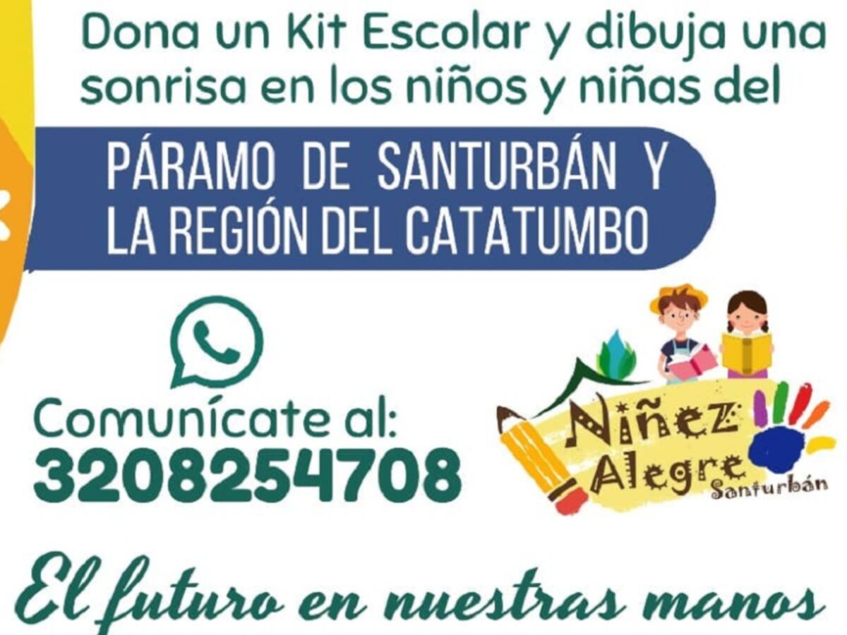 Recolecta de útiles escolares para niños de Santurbán y Catatumbo