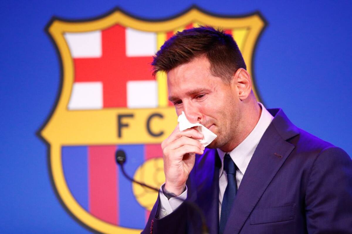 Lionel Messi en su despedida del Barcelona