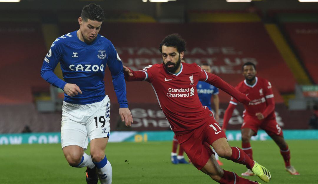 James Rodríguez asistió a Richarlison en el primer gol del Everton ante Liverpool.