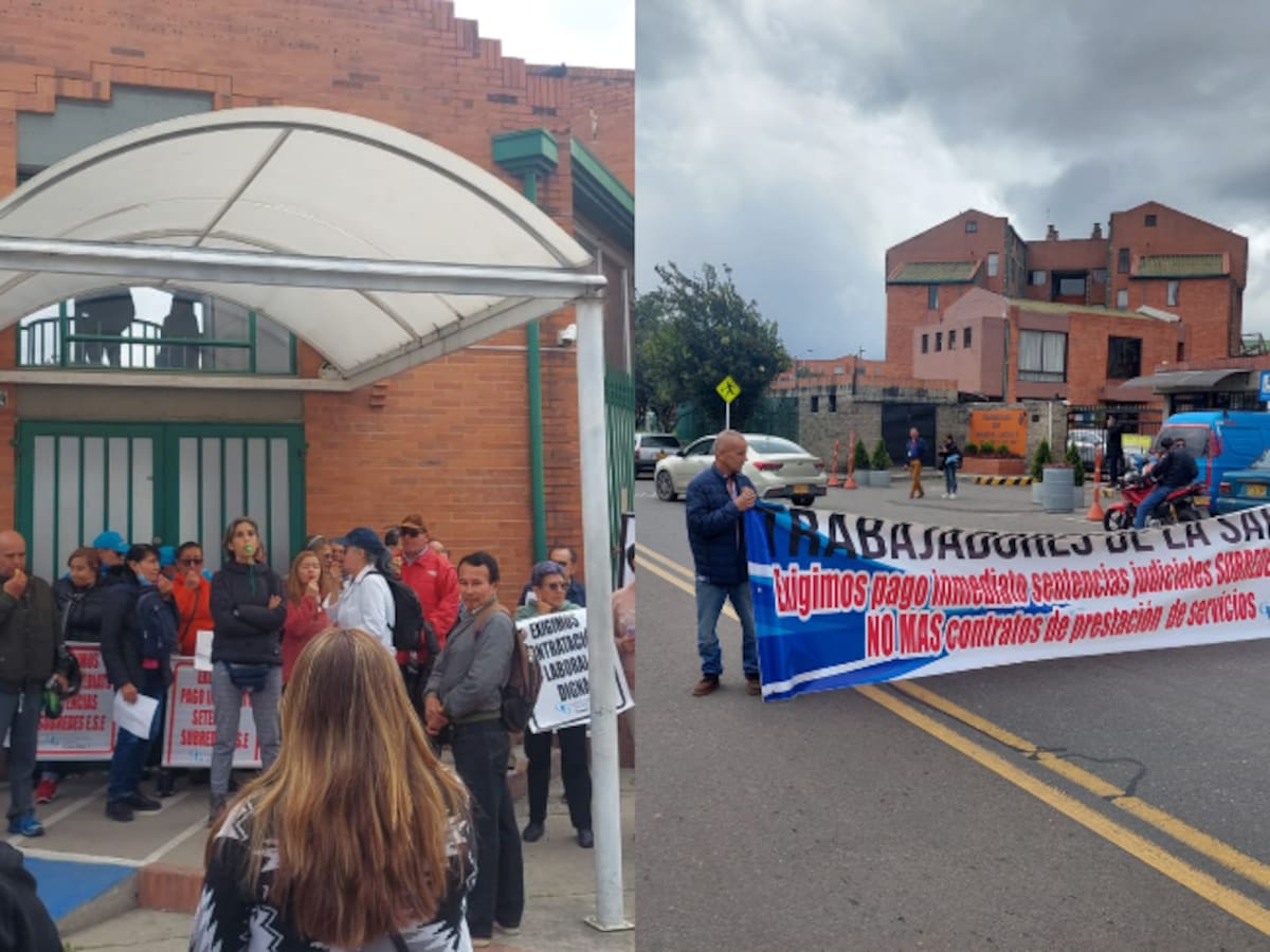 Empleados del sector salud protestan para exigir el pago de sus prestaciones sociales